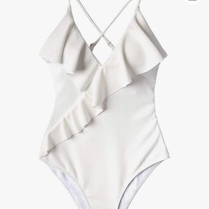 CUPSHE One Piece Swimsuit Ruffle Wrap Textured